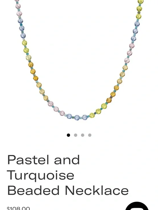 Mayamar Pastel, 24 karat gold and Real Turquoise Beaded Necklace NEW $108 MSRP - Picture 1 of 13